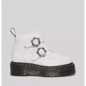 Dr Martens Jaden Platform Leather Boot Womens Size 10 Smooth White Leather